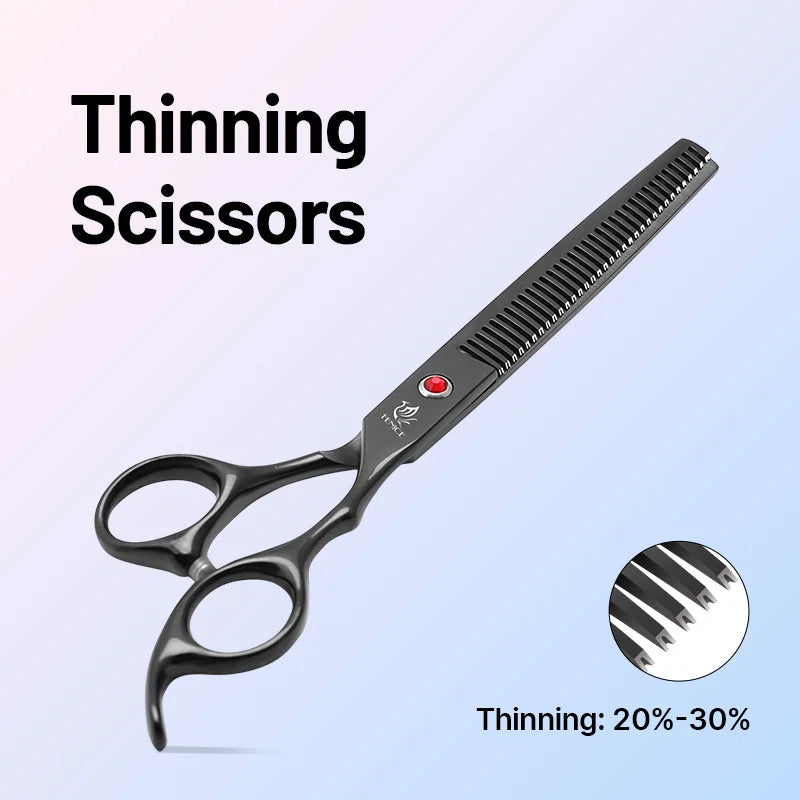 Rainbow&black dog grooming scissors Shears set for household pet owner