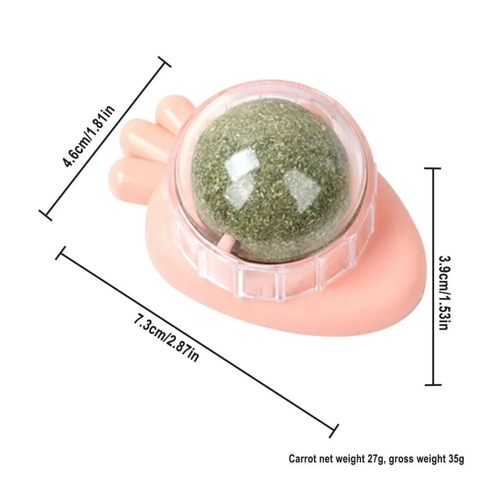 Catnip Wall Ball Catnip Wall Spin Ball Edible Cat Catnip Toys Promotes Digestion Catnip Rollerbal