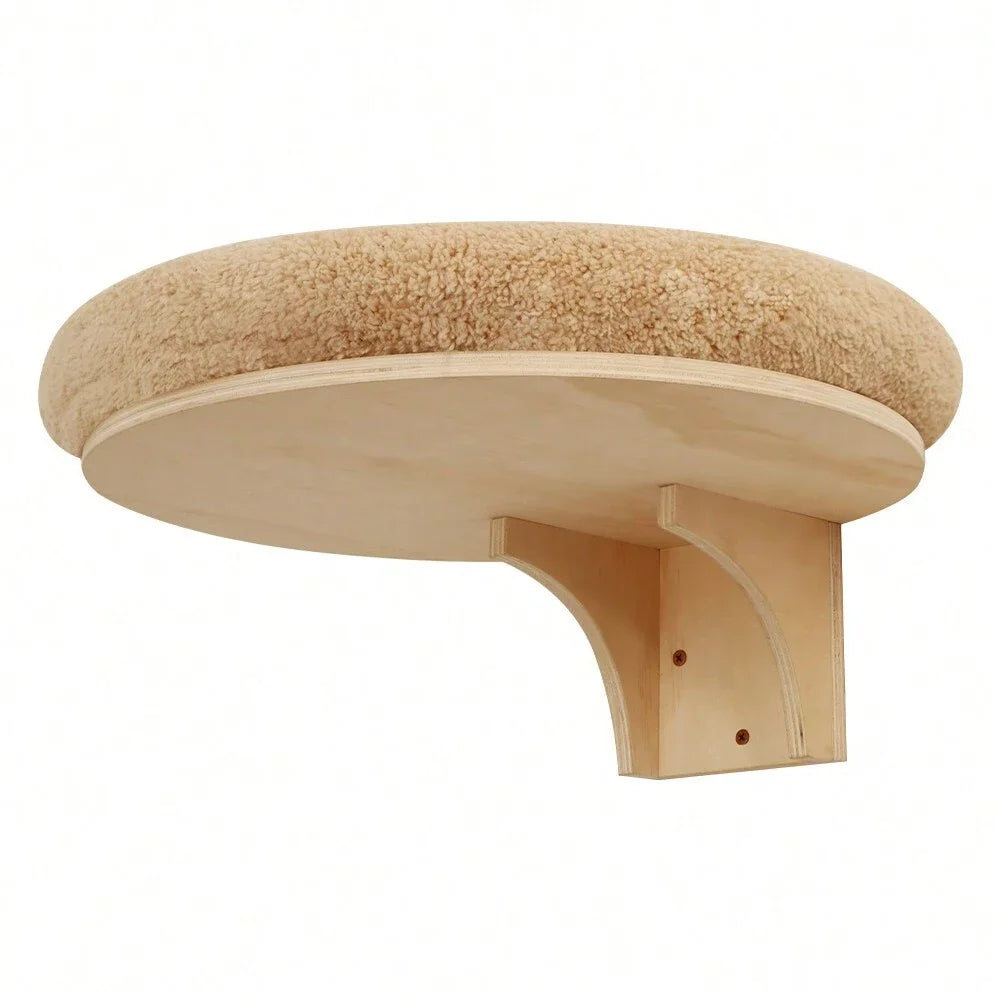 Cat Wall Mounted Solid Wooden Furniture Climbing Ladder and Cat Hammock