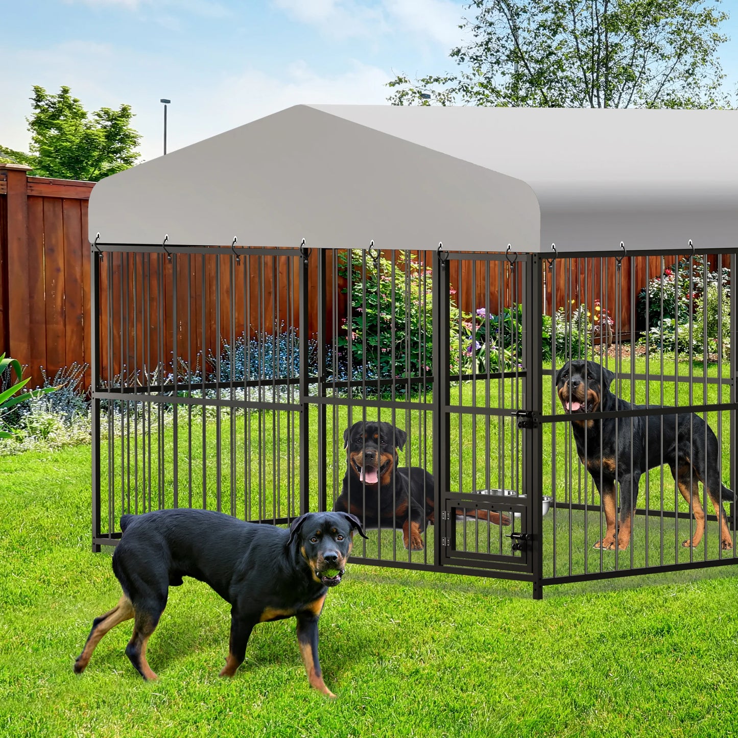 Large Outdoor Dog Kennel with Roof,