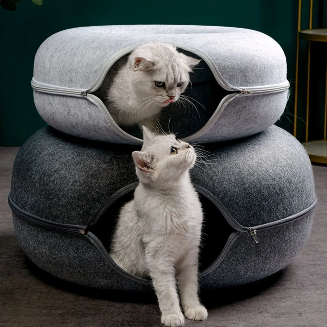 Donut Cat Bed Interactive Tunnel Toy