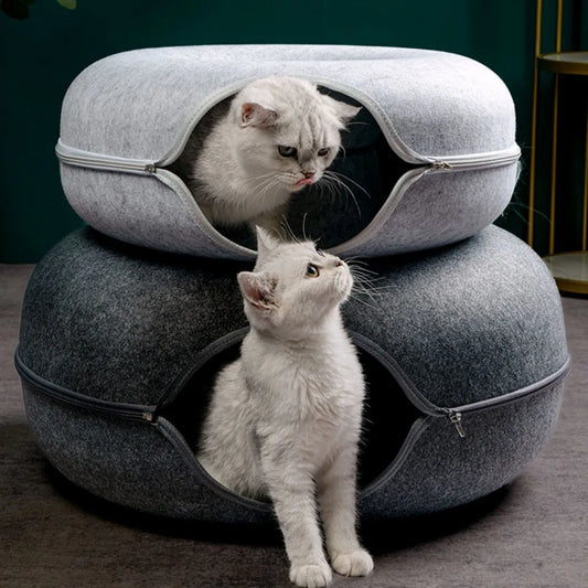Donut Cat Bed Interactive Tunnel Toy