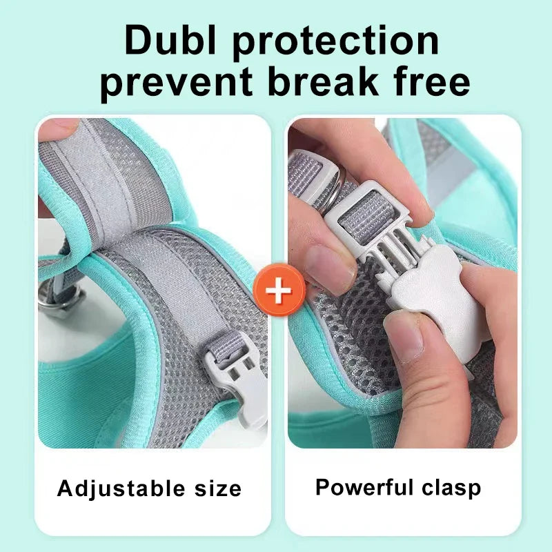 Adjustable Cat Harness Leash Escape Proof Kitten Dog Harness
