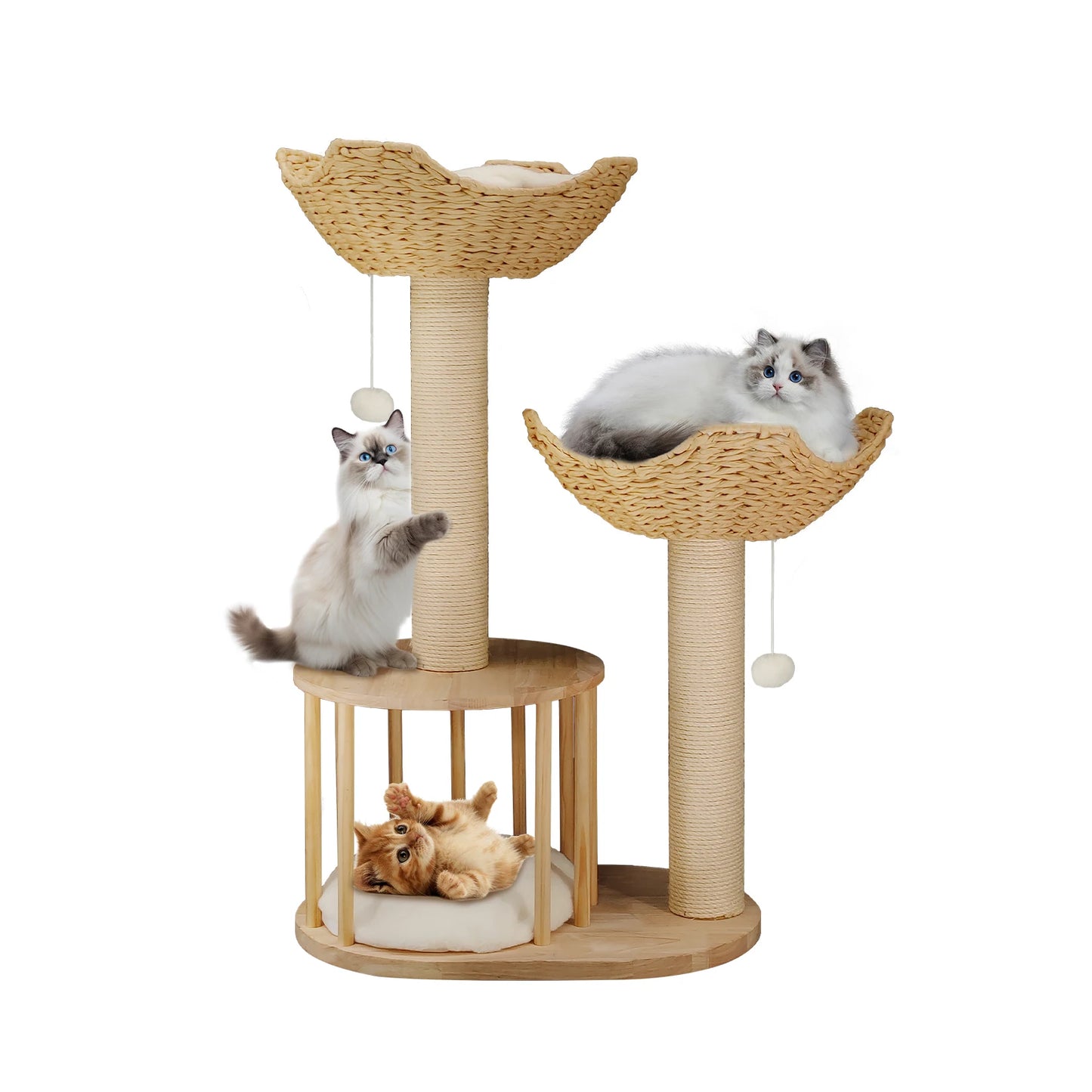 Tall Cat Tower for Indoor Cats Multi-Level Plush Cat Condo with Scratching Posts