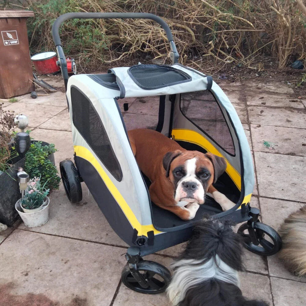 Dog Stroller Pram 4 Wheel Foldable Cart