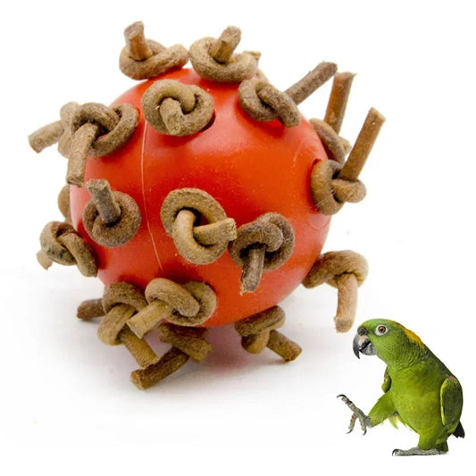 Bird Ball Chew Toy with Knots Suitable forParrot  Cockatoo