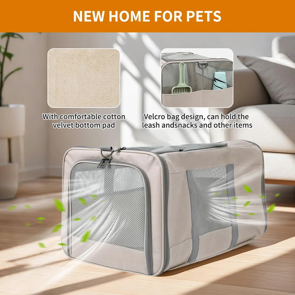 Cat trolley for 2 cats –  Transport bag with wheels & safety belts for travel