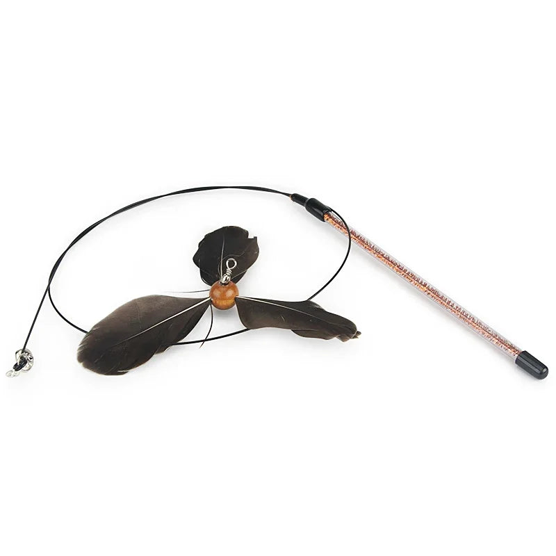 Feather Cat Toy Pet Toy Funny Cat Stick Rotating
