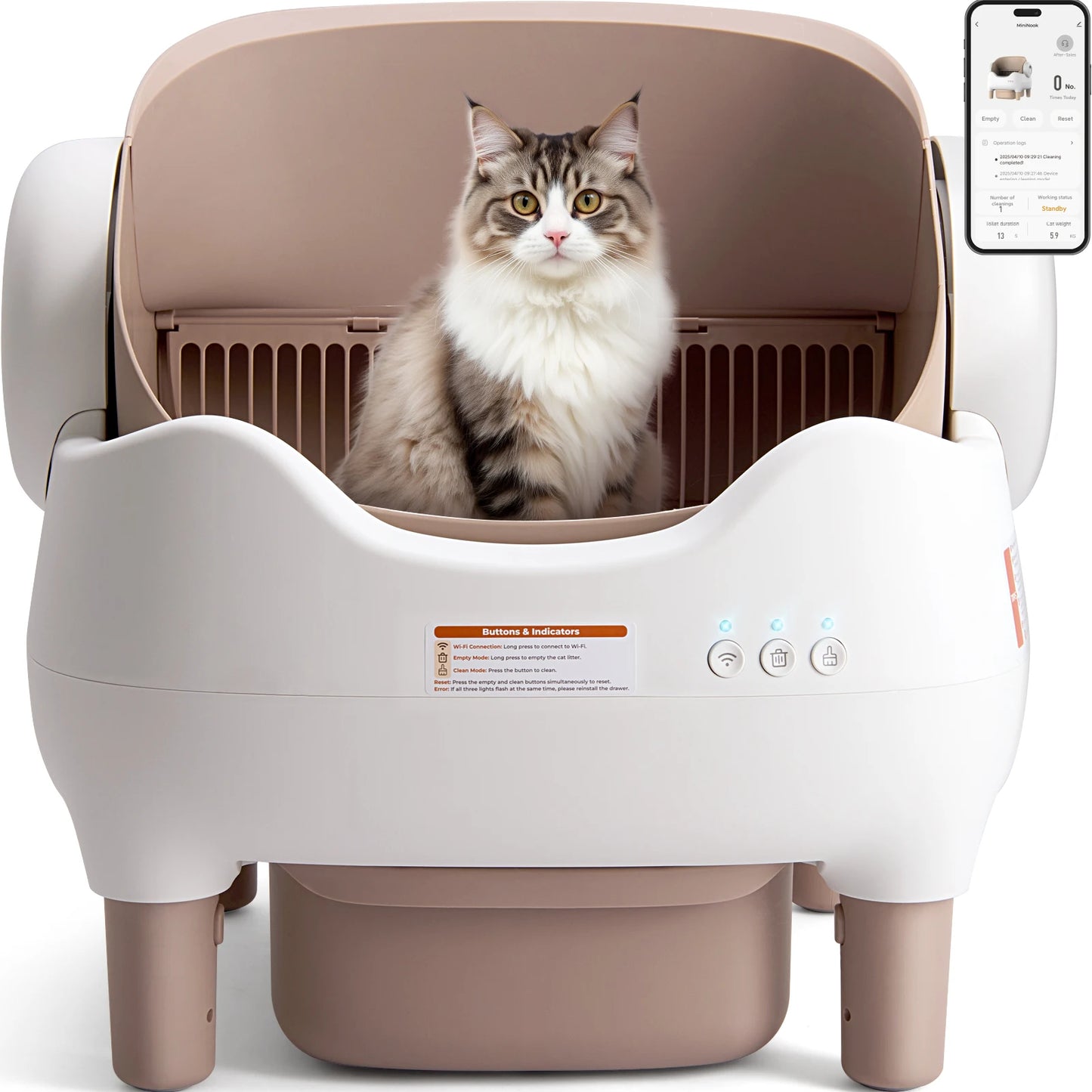 Self Cleaning Litter Box, Automatic Cat Litter Box with APP Control, Odor-Free