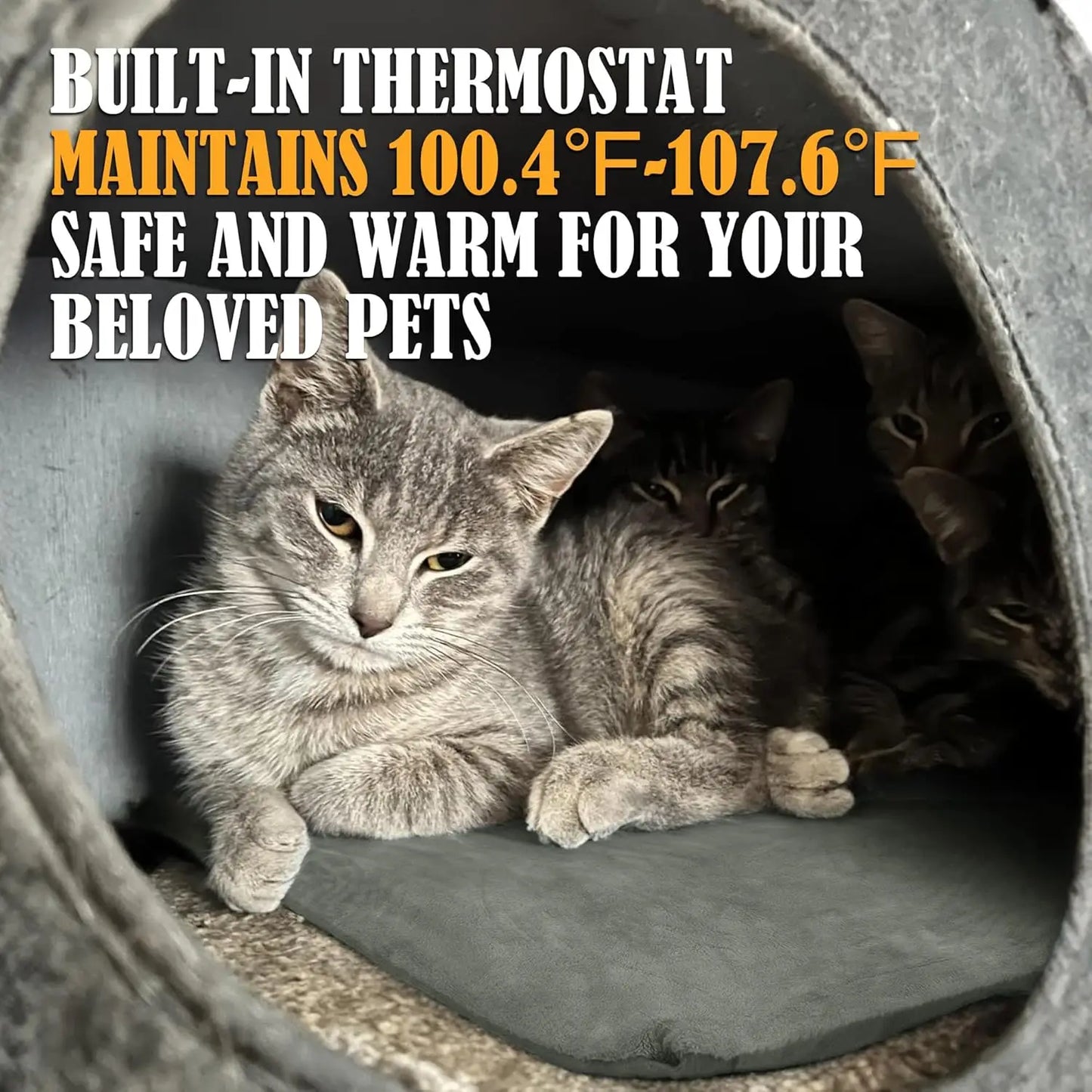 Waterproof Outdoor Pet Heating Pad for Cats and Dogs, Safe Electric Warming Mat 20"X16",