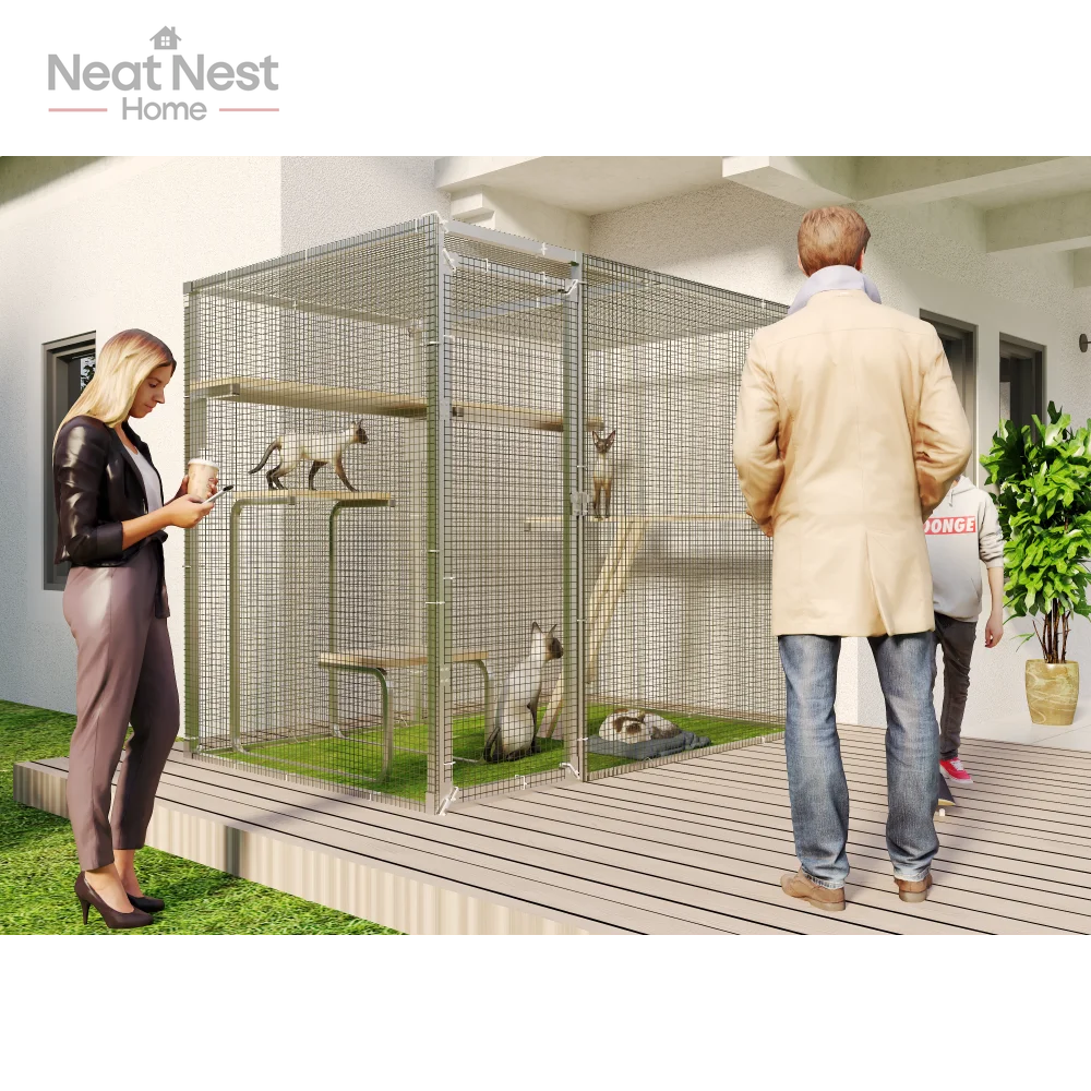 Cat cage shelter fence with Springboard,houses & habitats, garden, courtyard