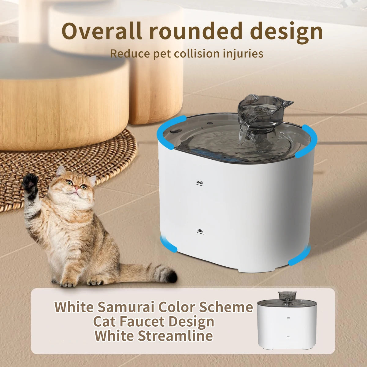 Ultra-Quiet Pump Dispenser Water Bowl, Multiple Pets Water Fountain