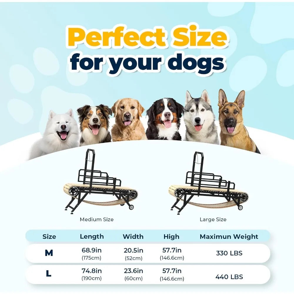 Large Dog Treadmill for Dogs, 4 Level Adjustable Ramp