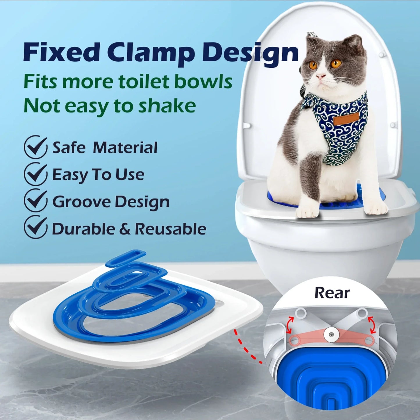 Pet Cat and Dog Toilet Training Artifact Kit Sand Tray Toilet Removable Reusable Trainer